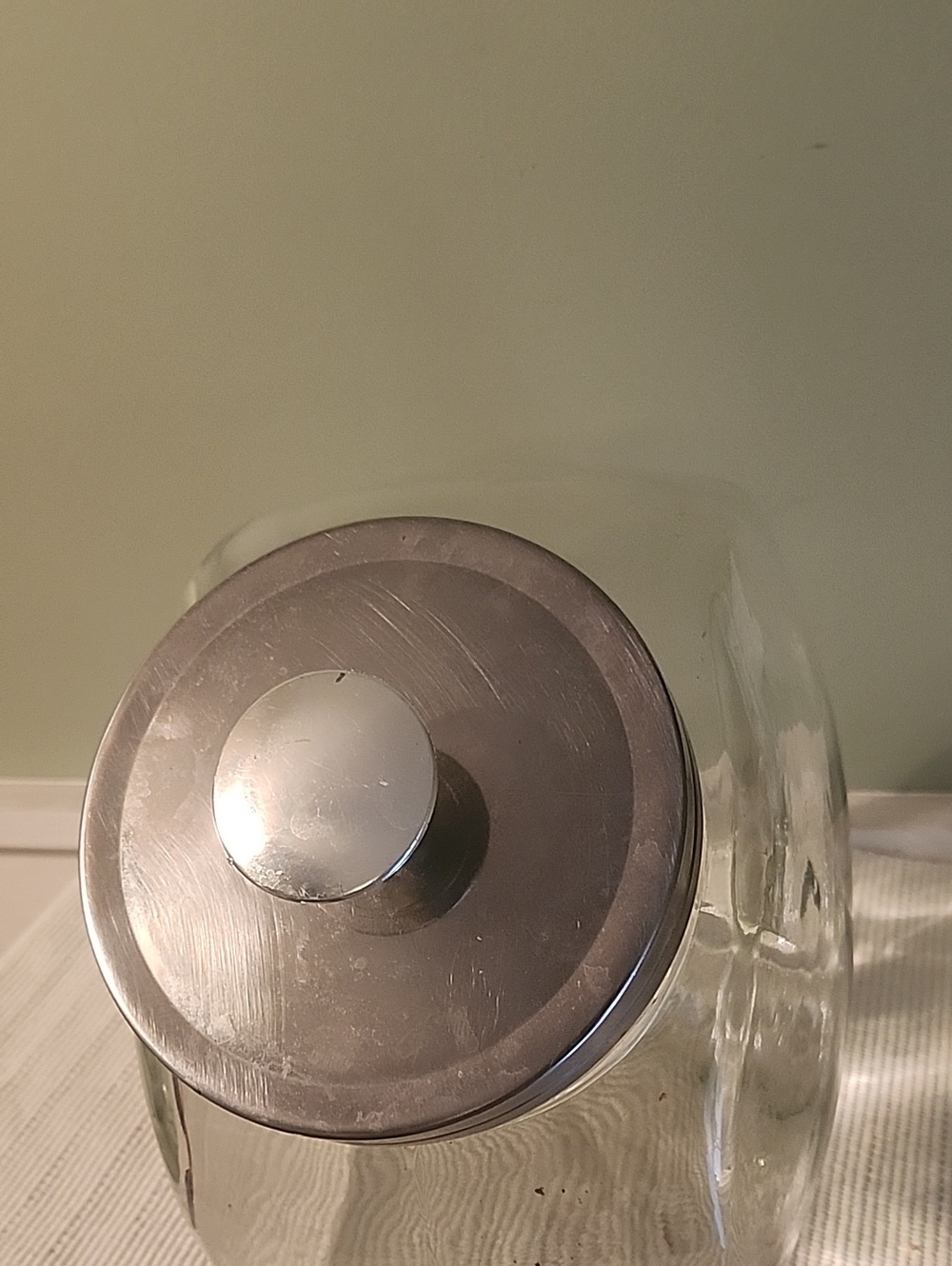 Source Unknown Clear Glass Kitchen Canister with Silver Lid